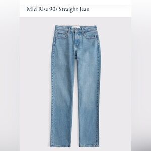 Abercrombie 36/22 Mid Rise 90s Straight Jean - Blue